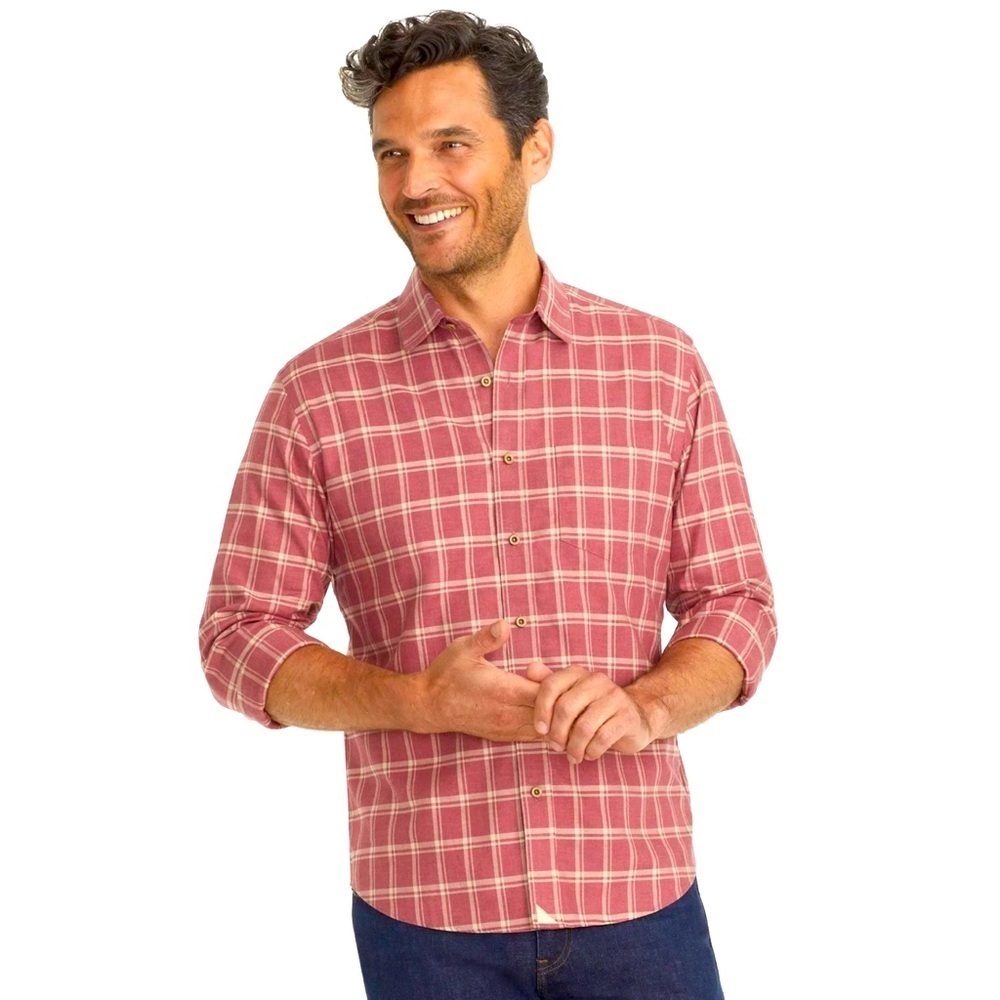 UNTUCKit Men's Colson Wrinkle Free 100% Cotton‎ Plaid Button Up Down Shirt Large